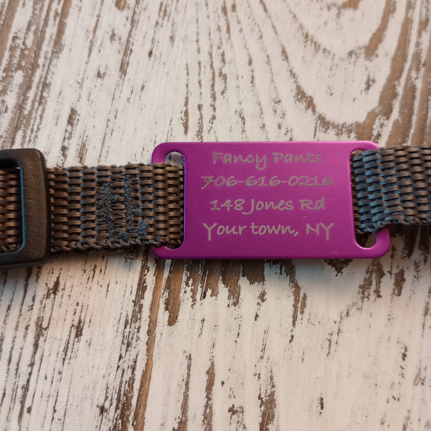 Purple Slide-On Pet Tag