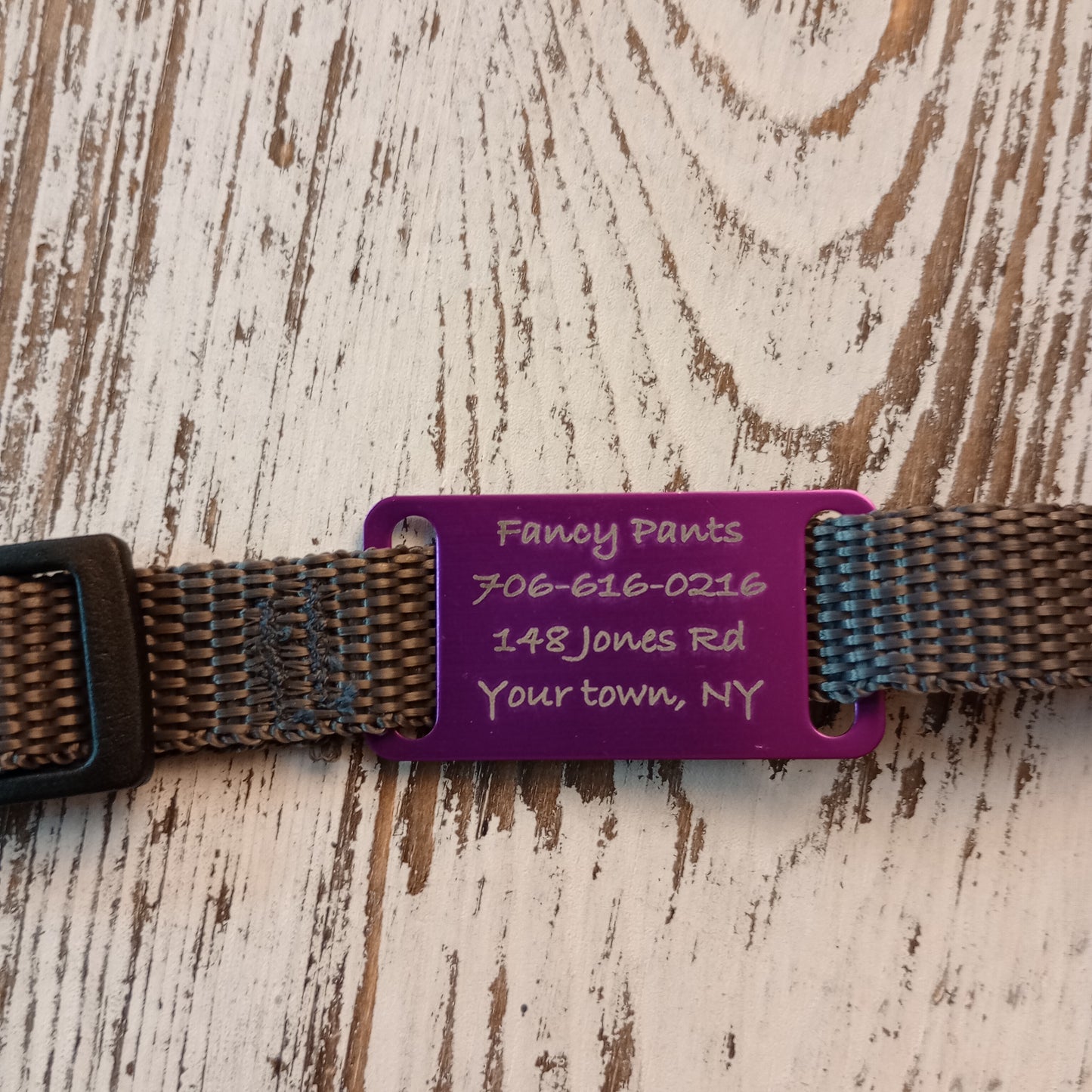 Purple Slide-On Pet Tag