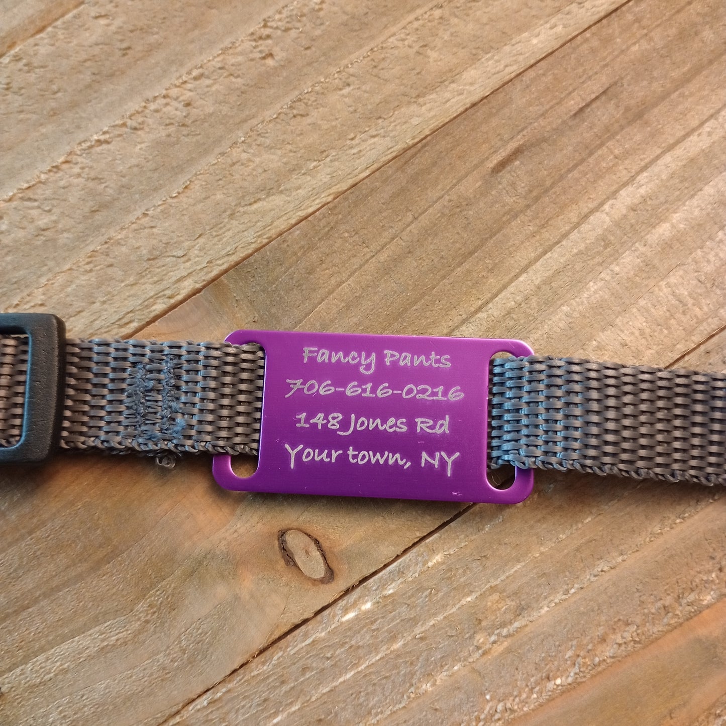 Purple Slide-On Pet Tag