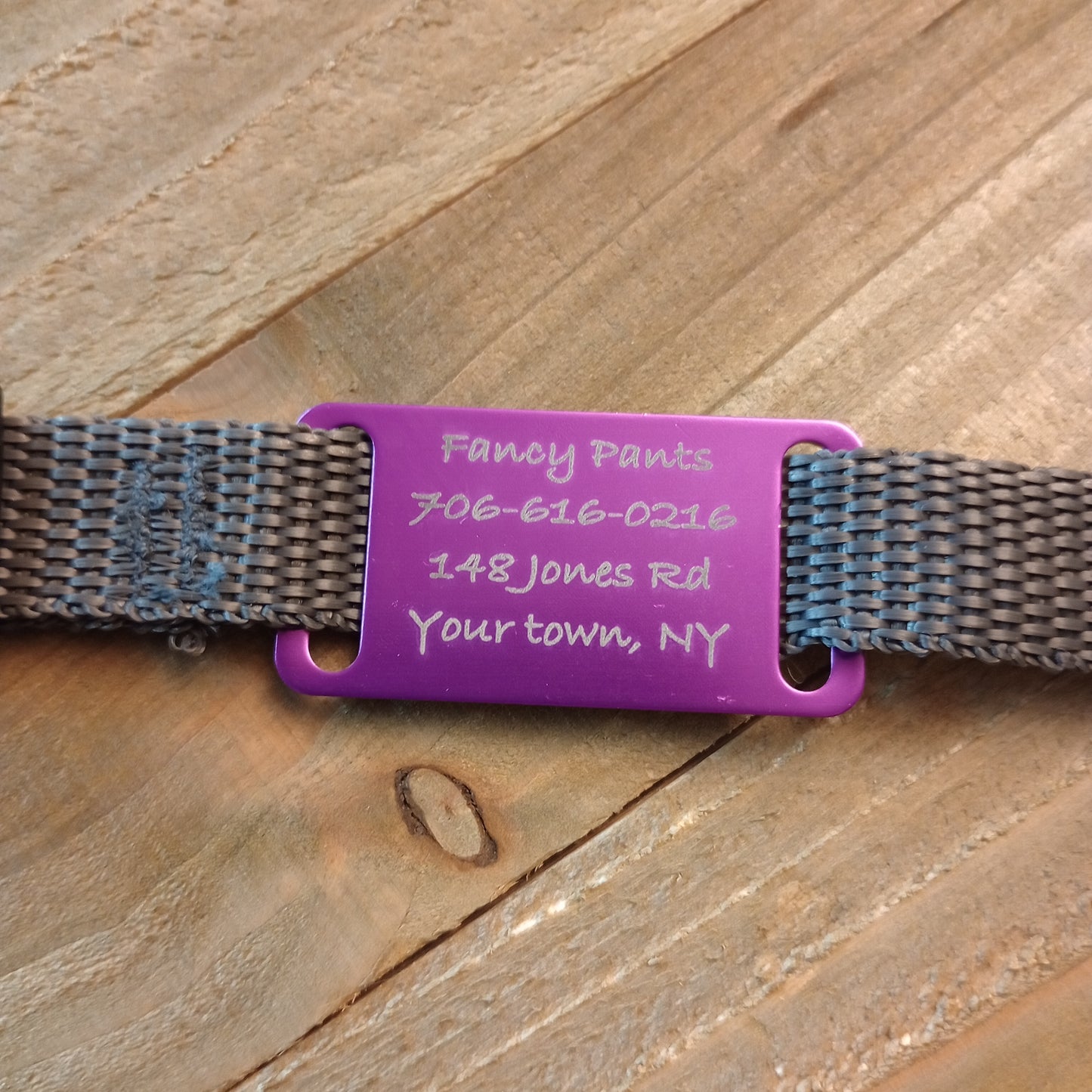 Purple Slide-On Pet Tag