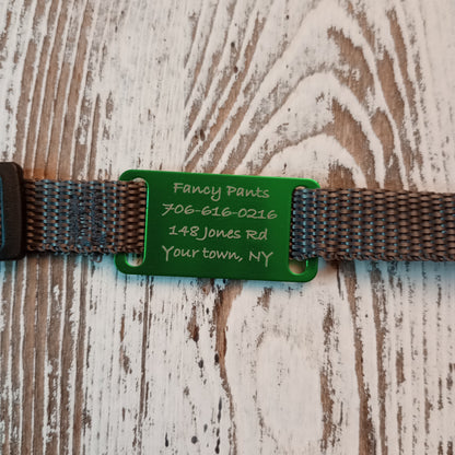 Green Slide-On Pet Tag.