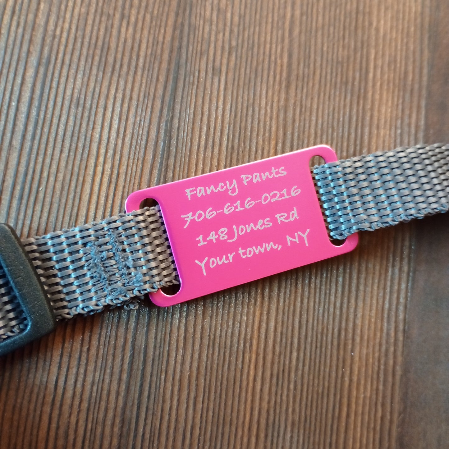 Dark Pink Slide-On Pet Tag