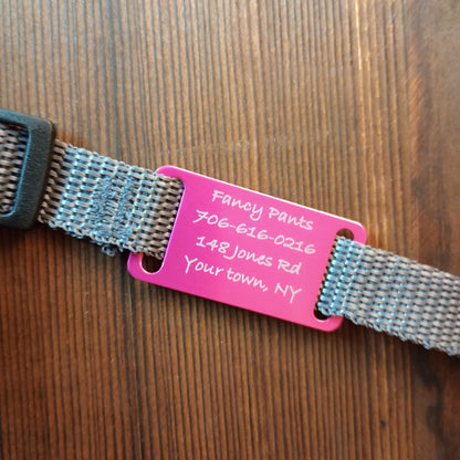 Dark Pink Slide-On Pet Tag