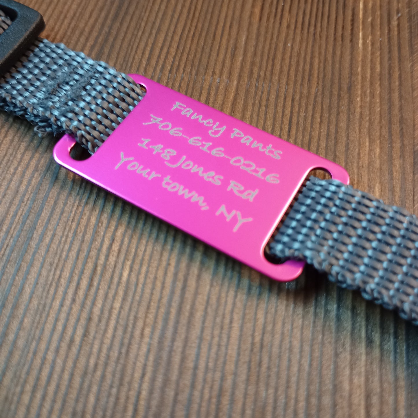 Dark Pink Slide-On Pet Tag