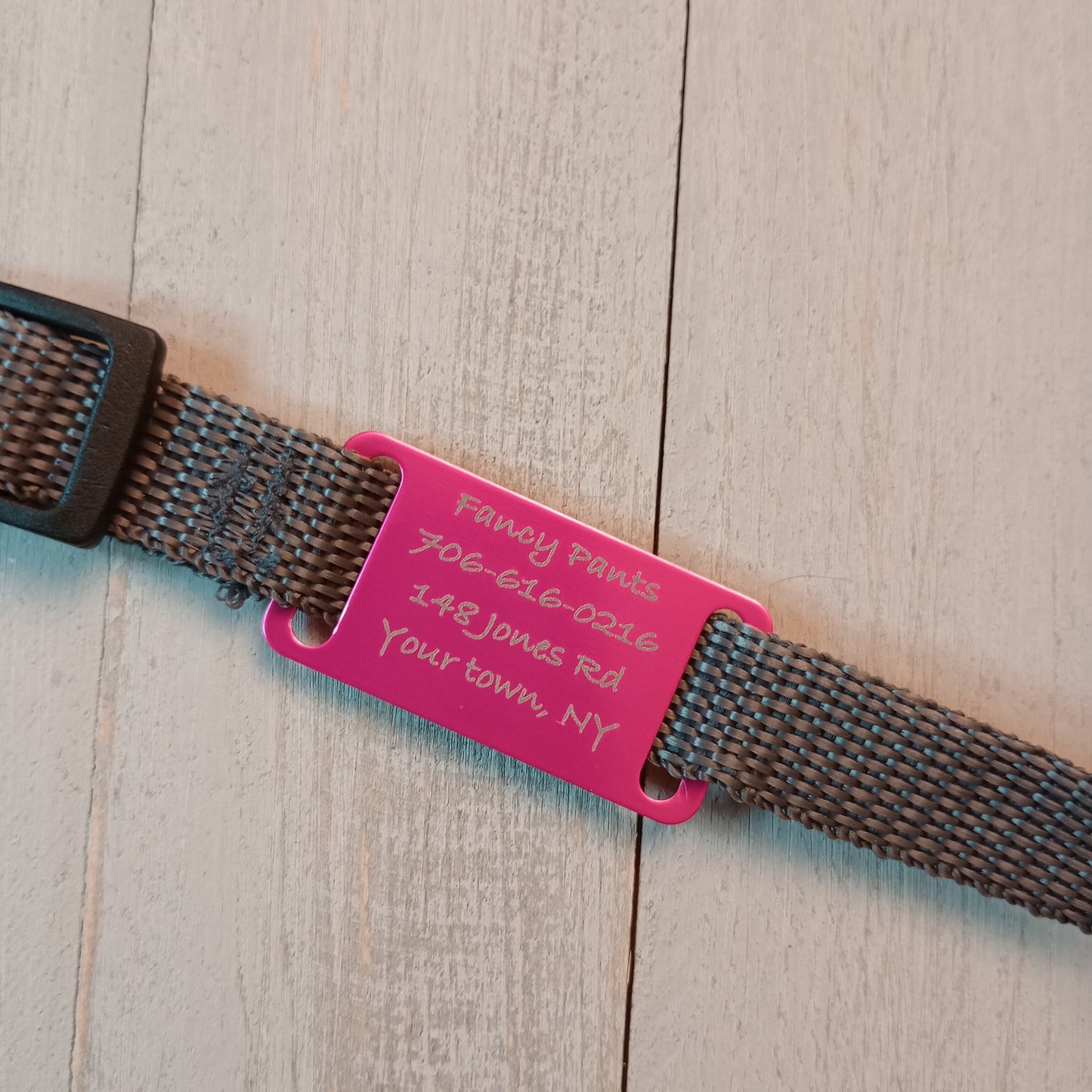 Dark Pink Slide-On Pet Tag