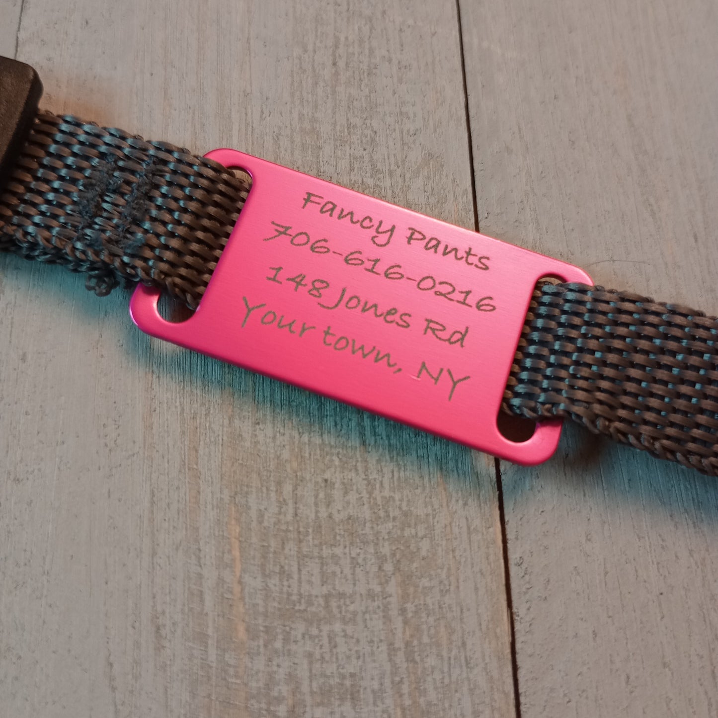 Dark Pink Slide-On Pet Tag