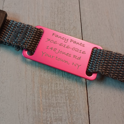 Dark Pink Slide-On Pet Tag