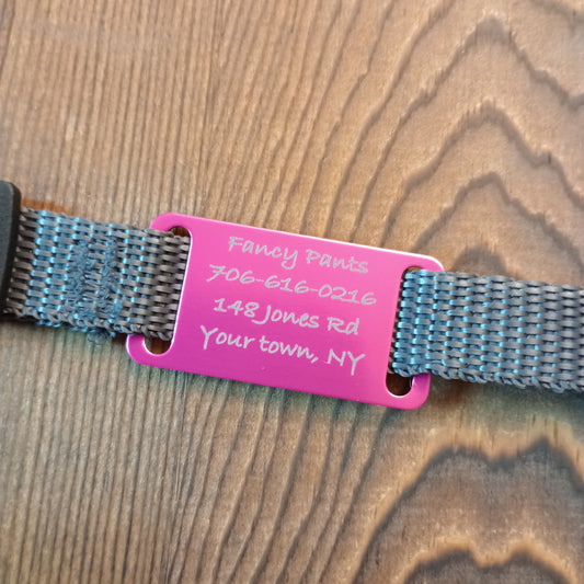 Dark Pink Slide-On Pet Tag