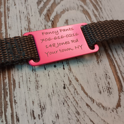 Dark Pink Slide-On Pet Tag