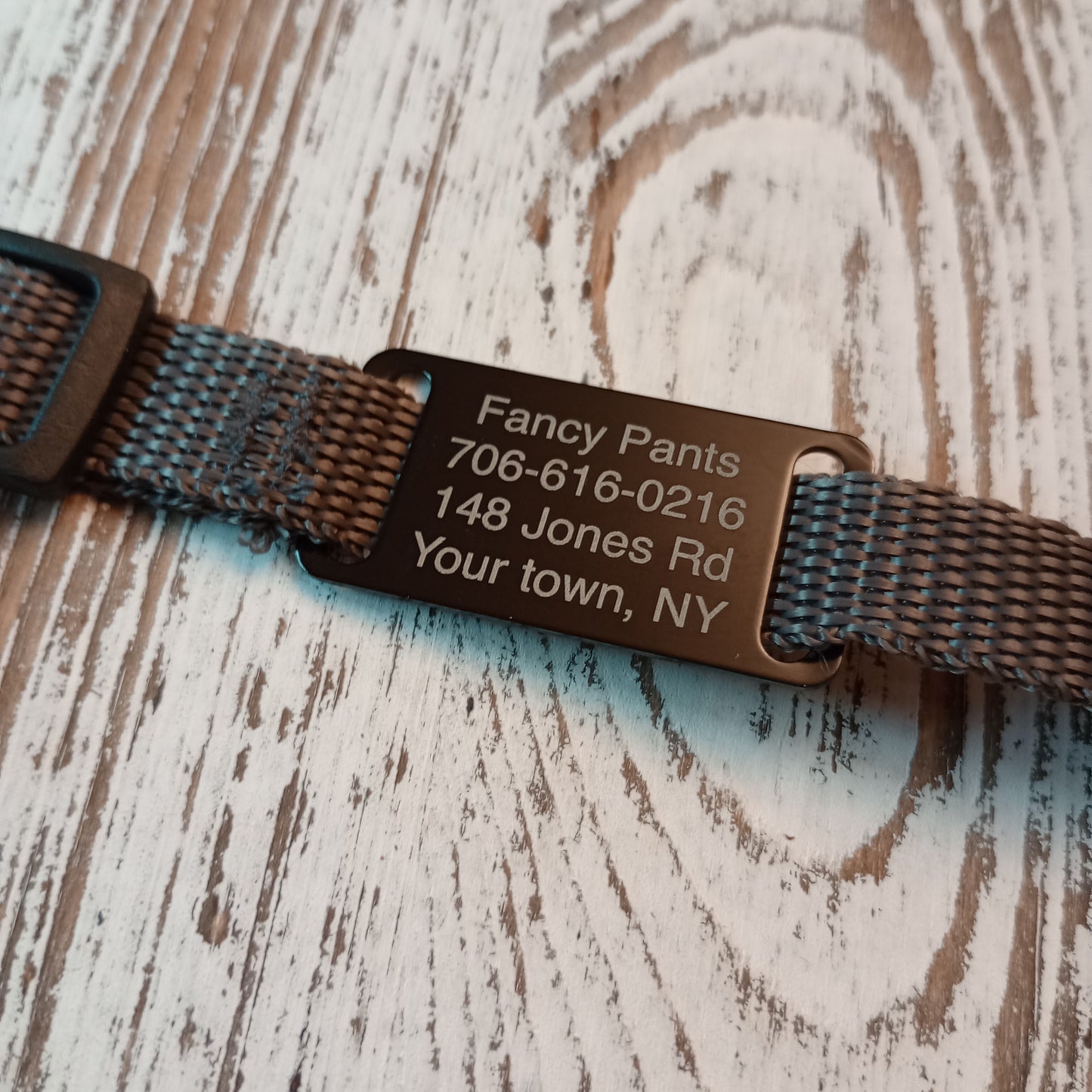 Black Slide-On Pet Tag.