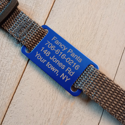 Dark Blue Slide-On Pet Tag