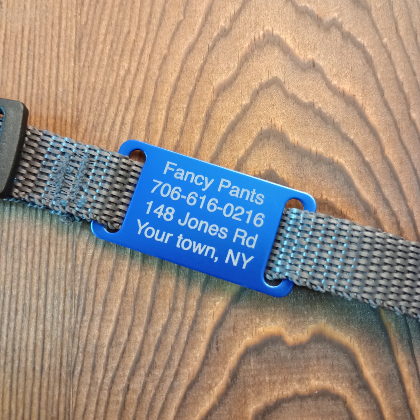 Dark Blue Slide-On Pet Tag