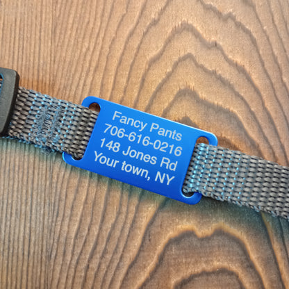 Dark Blue Slide-On Pet Tag