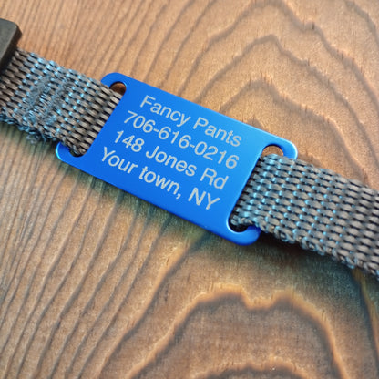 Dark Blue Slide-On Pet Tag