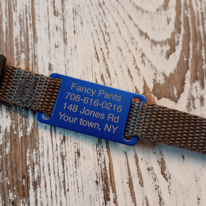 Dark Blue Slide-On Pet Tag