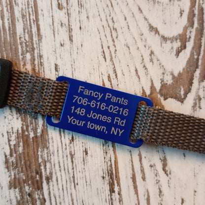 Dark Blue Slide-On Pet Tag