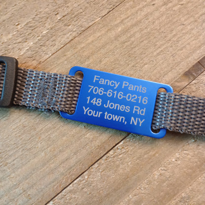 Dark Blue Slide-On Pet Tag