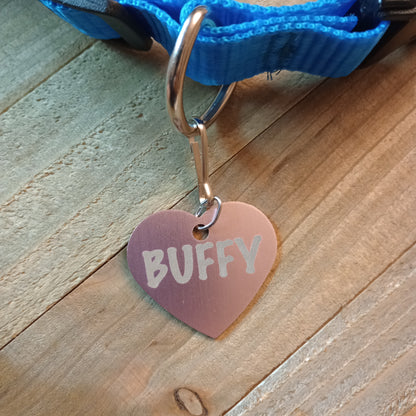 Light Pink Heart Shaped Pet Tag.