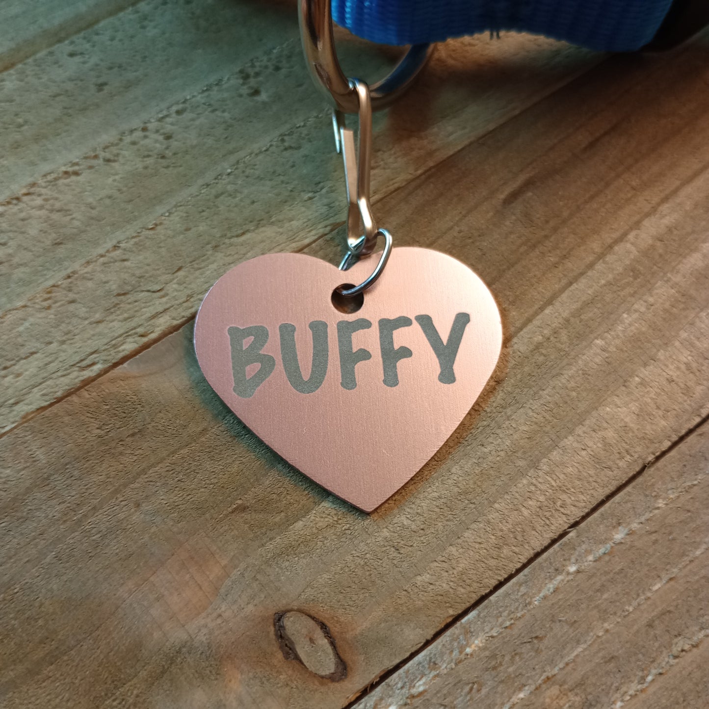 Light Pink Heart Shaped Pet Tag.