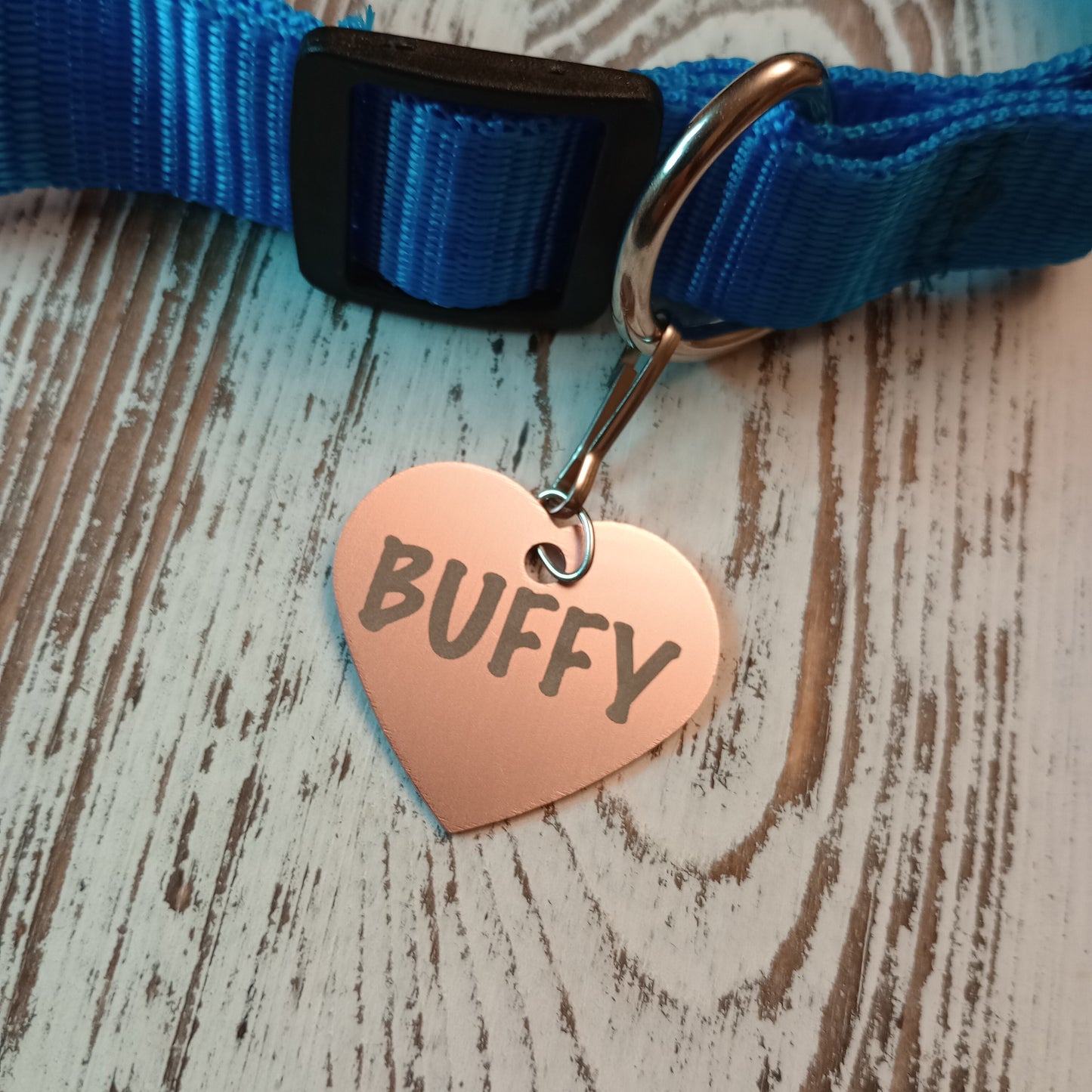 Light Pink Heart Shaped Pet Tag.