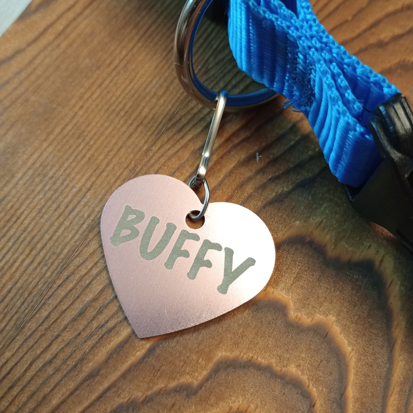 Light Pink Heart Shaped Pet Tag.