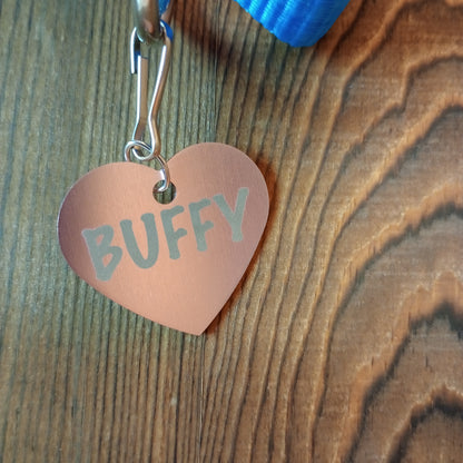 Light Pink Heart Shaped Pet Tag.