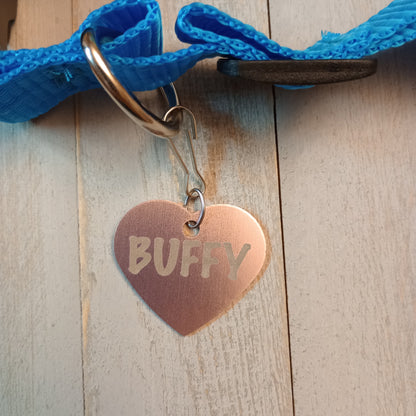 Light Pink Heart Shaped Pet Tag.