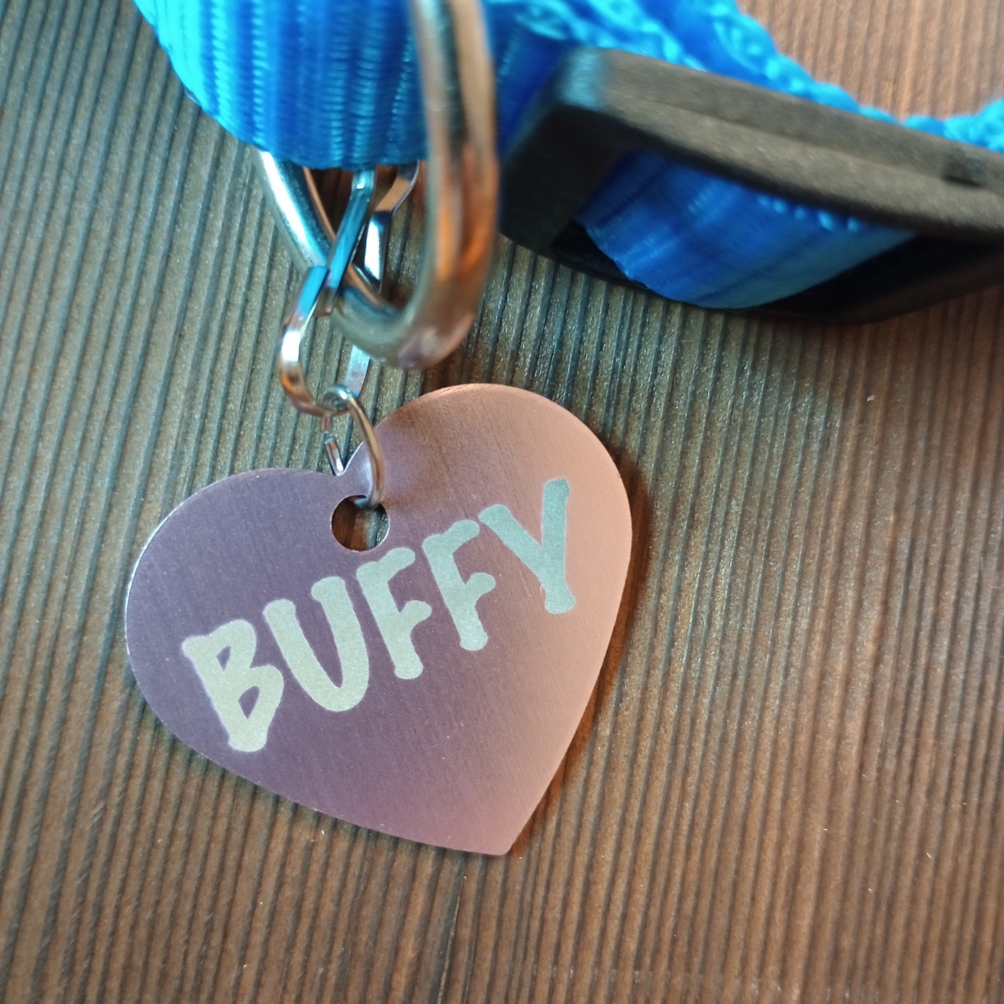 Light Pink Heart Shaped Pet Tag.