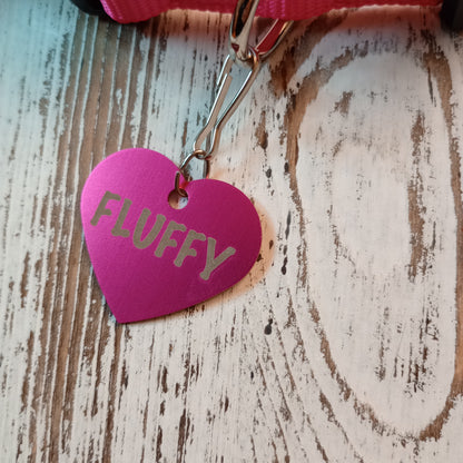 Dark Pink Heart Shaped Pet Tag