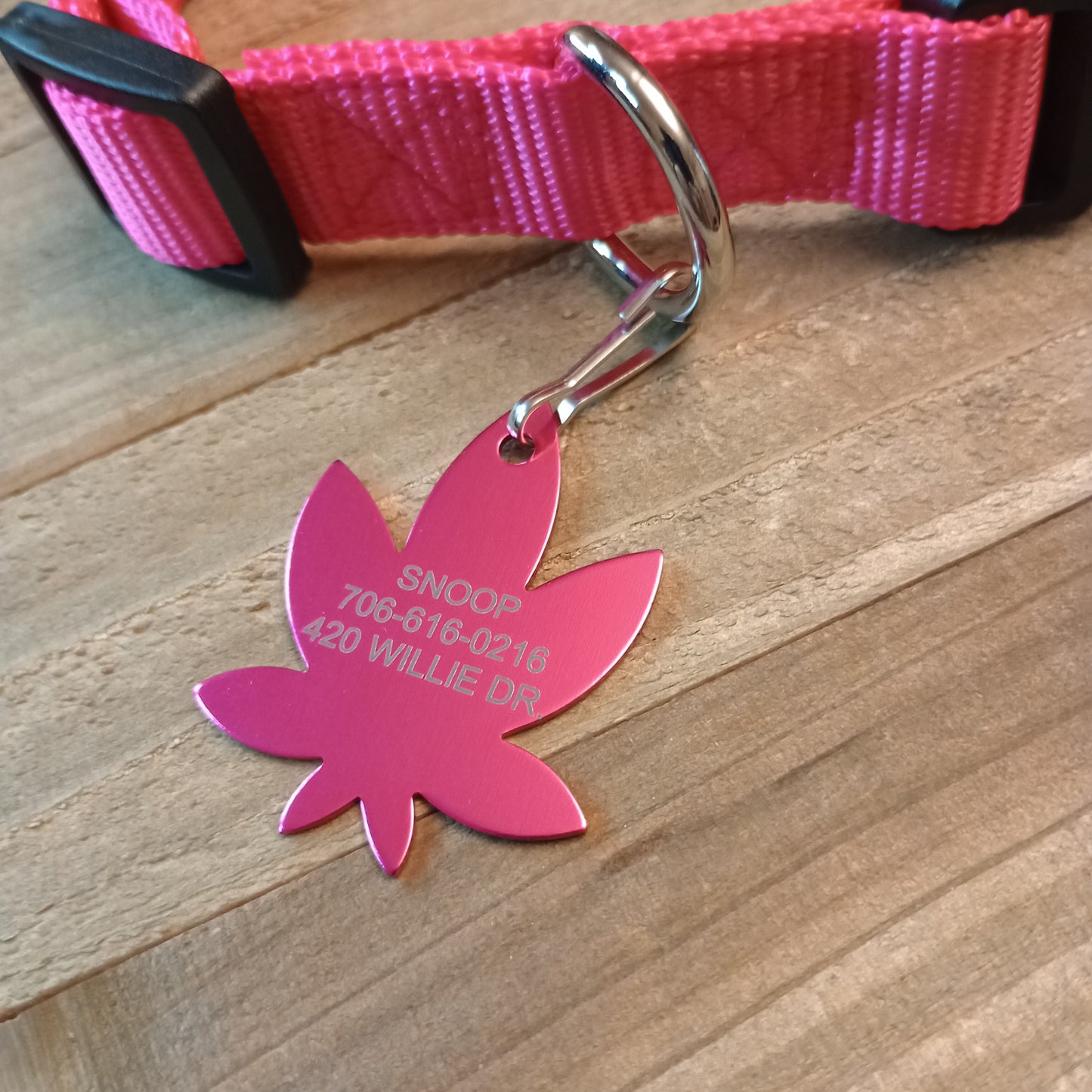 Dark Pink 420 Friendly Pet Tag