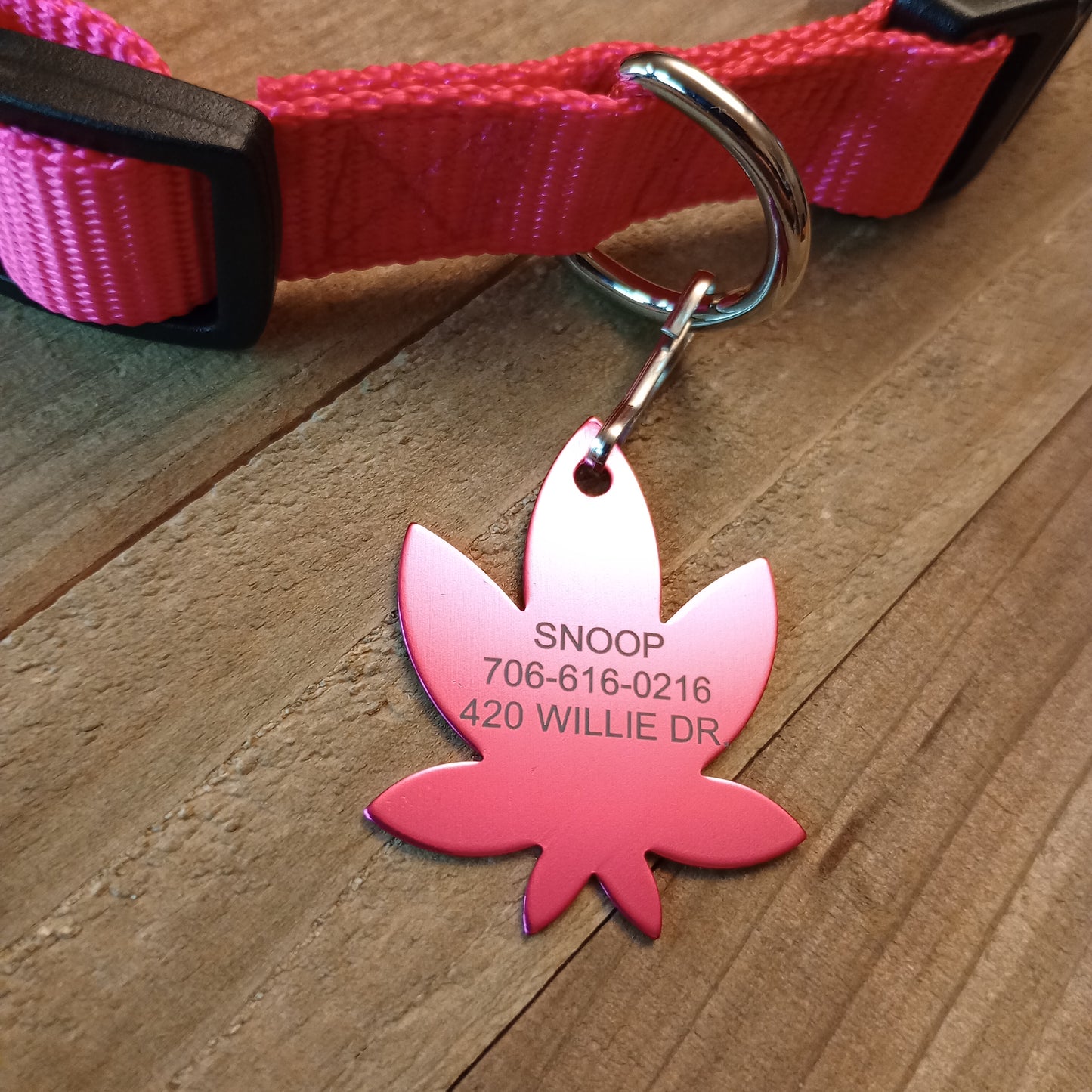 Dark Pink 420 Friendly Pet Tag