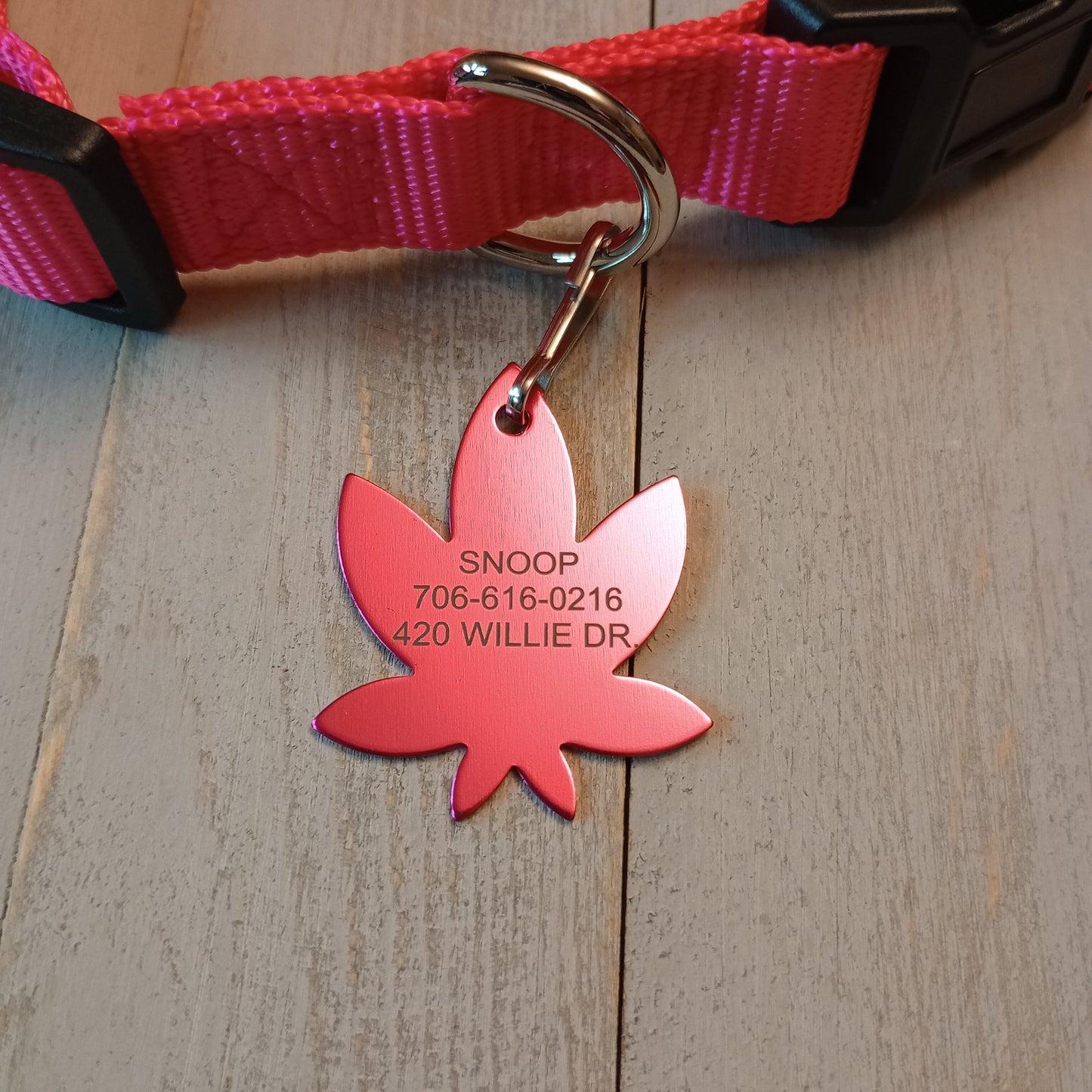 Dark Pink 420 Friendly Pet Tag