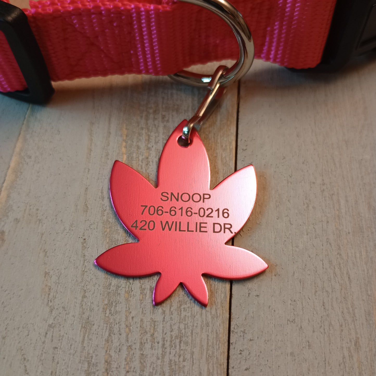 Dark Pink 420 Friendly Pet Tag