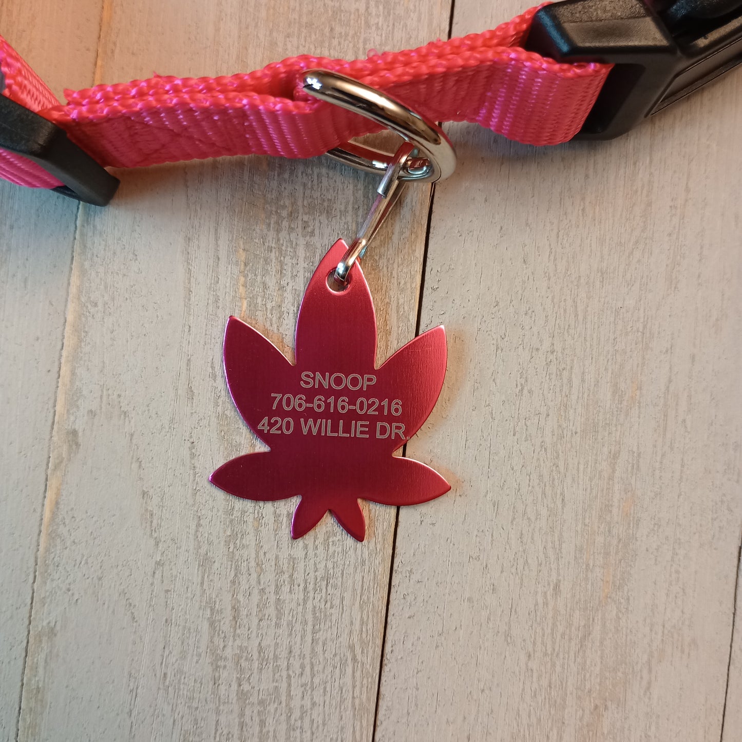 Dark Pink 420 Friendly Pet Tag