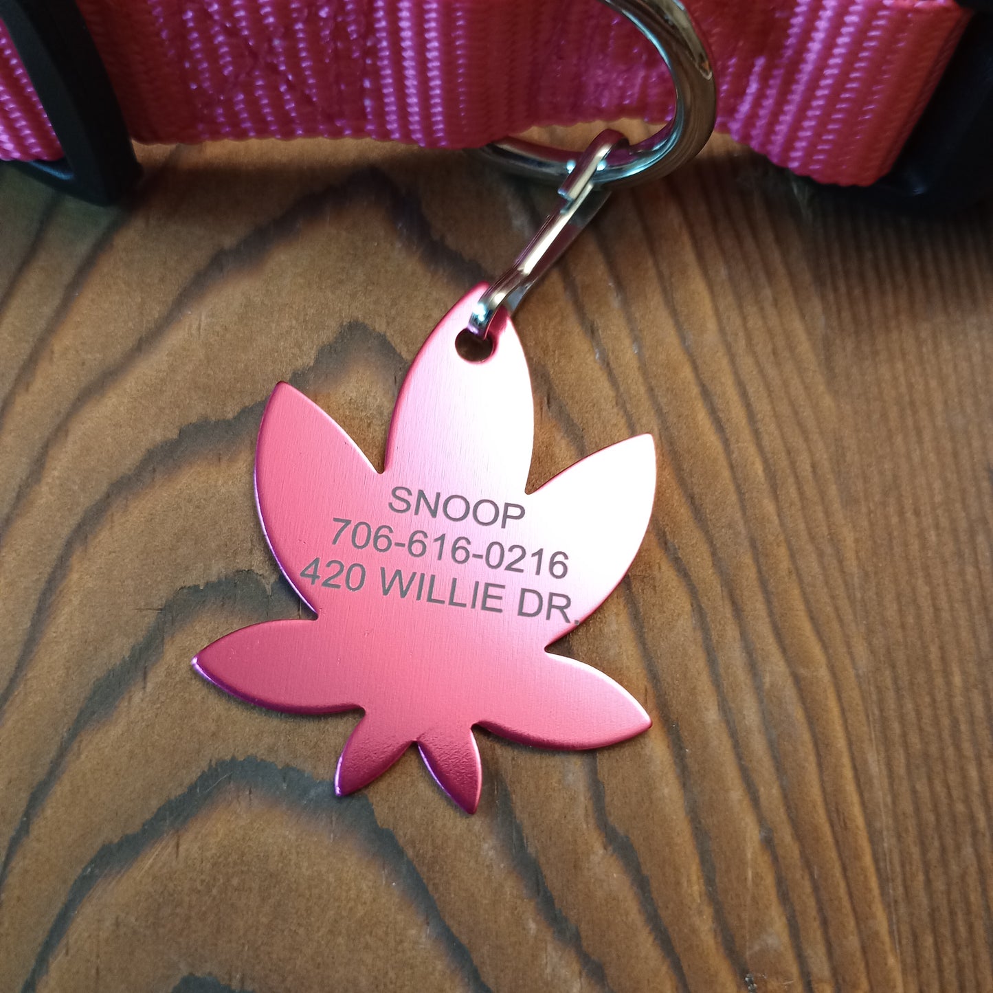 Dark Pink 420 Friendly Pet Tag