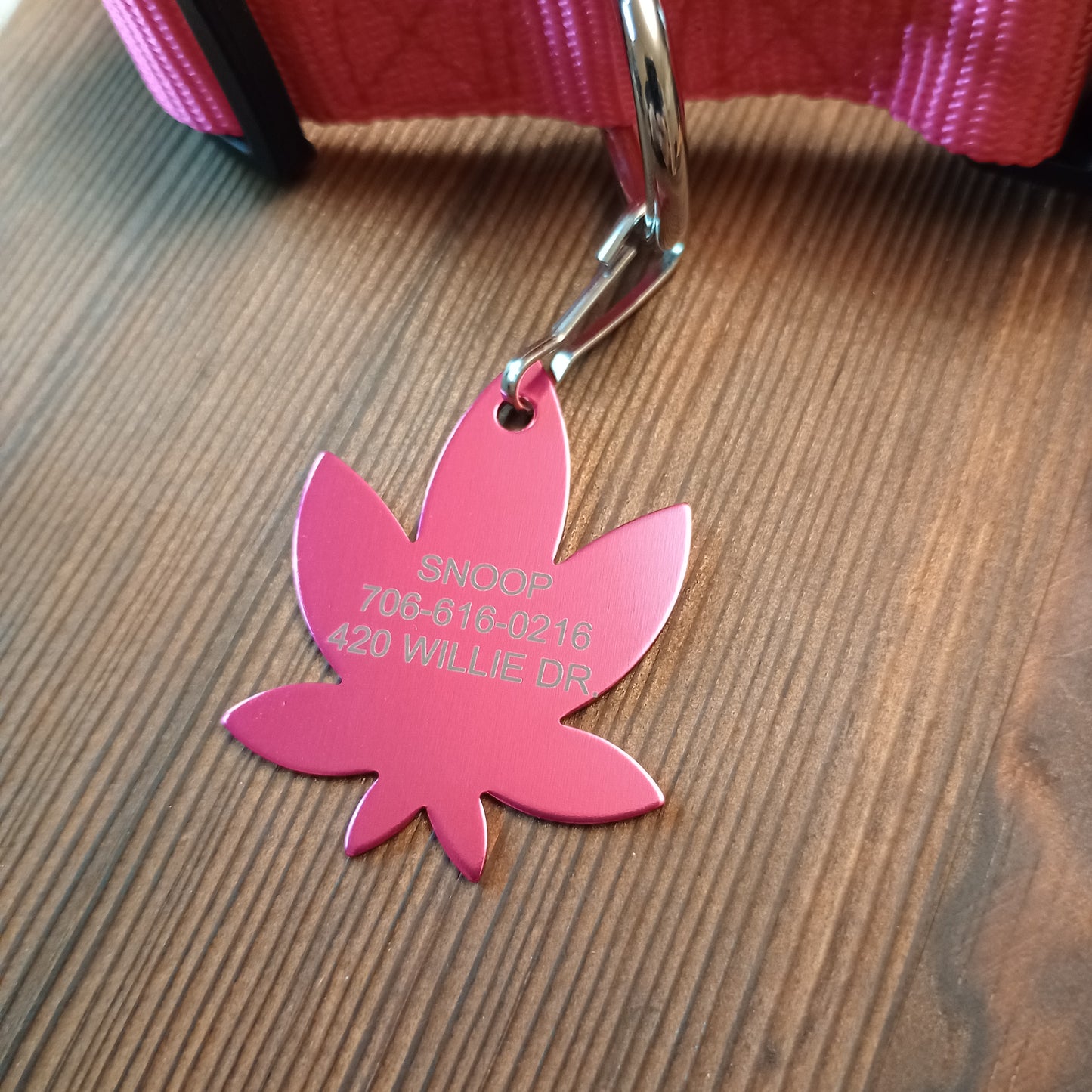 Dark Pink 420 Friendly Pet Tag