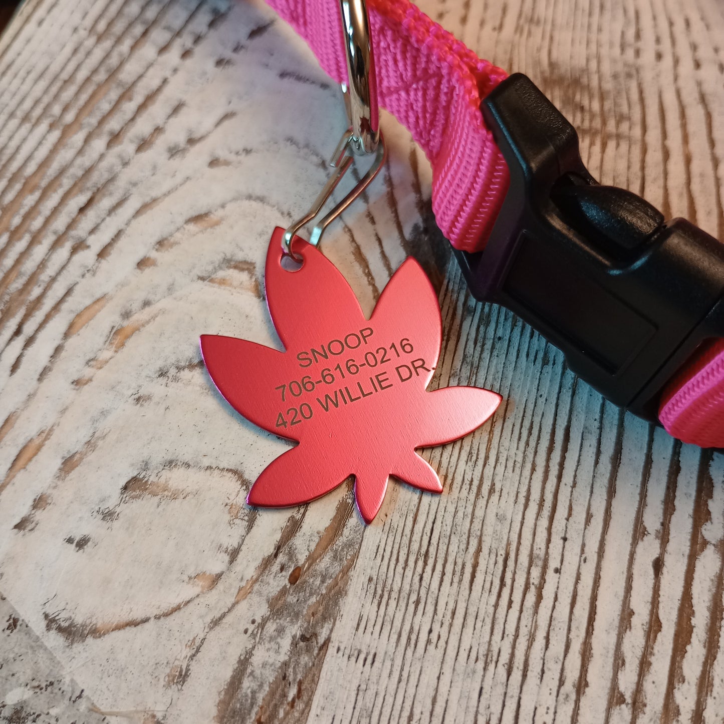 Dark Pink 420 Friendly Pet Tag