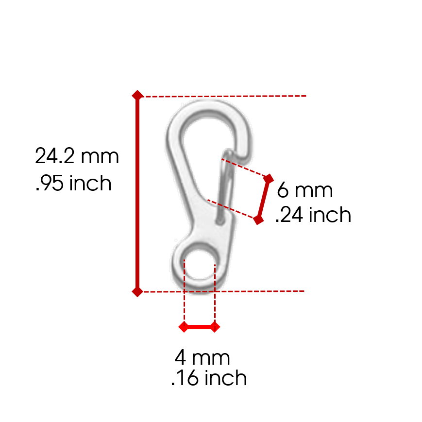 Silver Colored Mini Spring Clip Carabiner