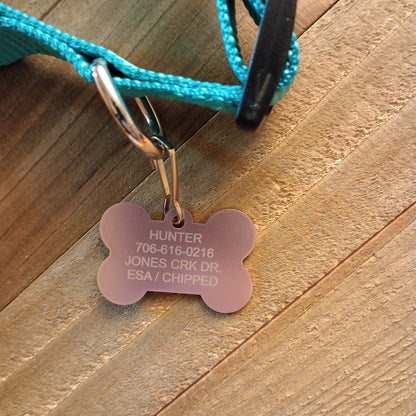 Light Pink Bone Shaped Pet Tag