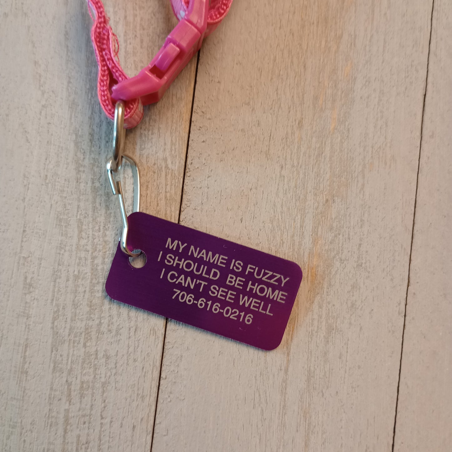 Purple Rectangular Pet Tag