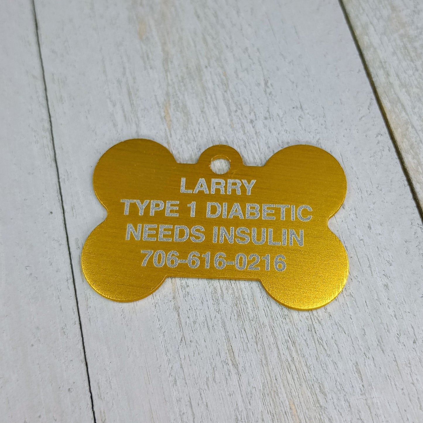 Yellow Bone Shaped Pet Tag