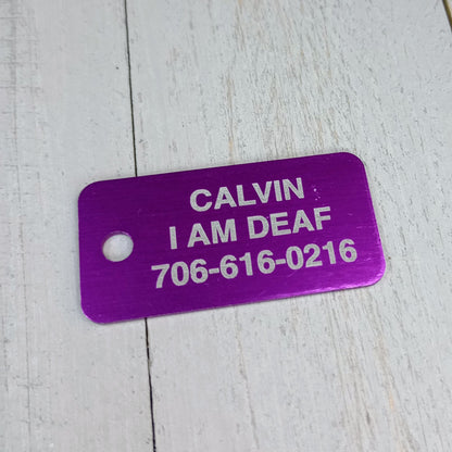 Purple Rectangular Pet Tag