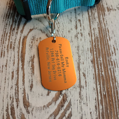 Yellow Military Style Pet Tag