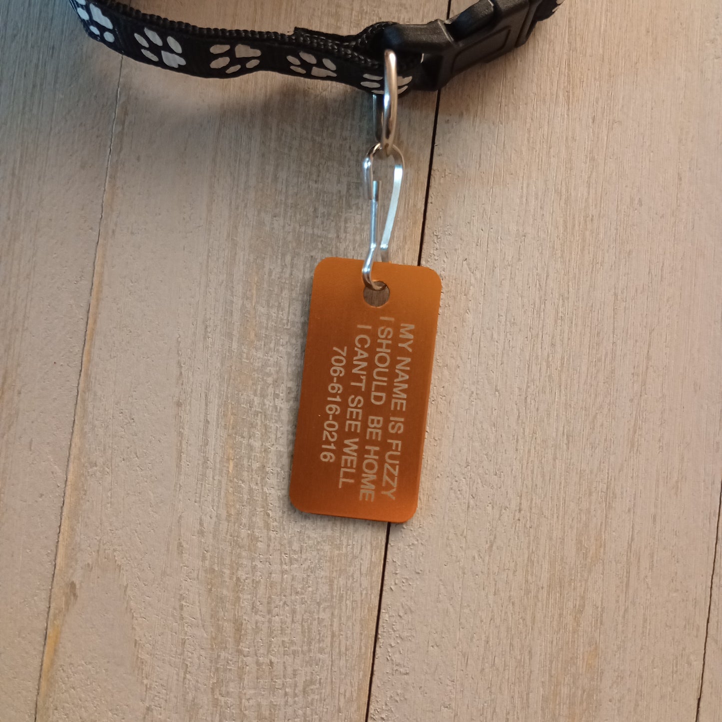 Yellow Rectangular Pet Tag