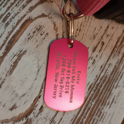 Pink Military Style Pet Tag