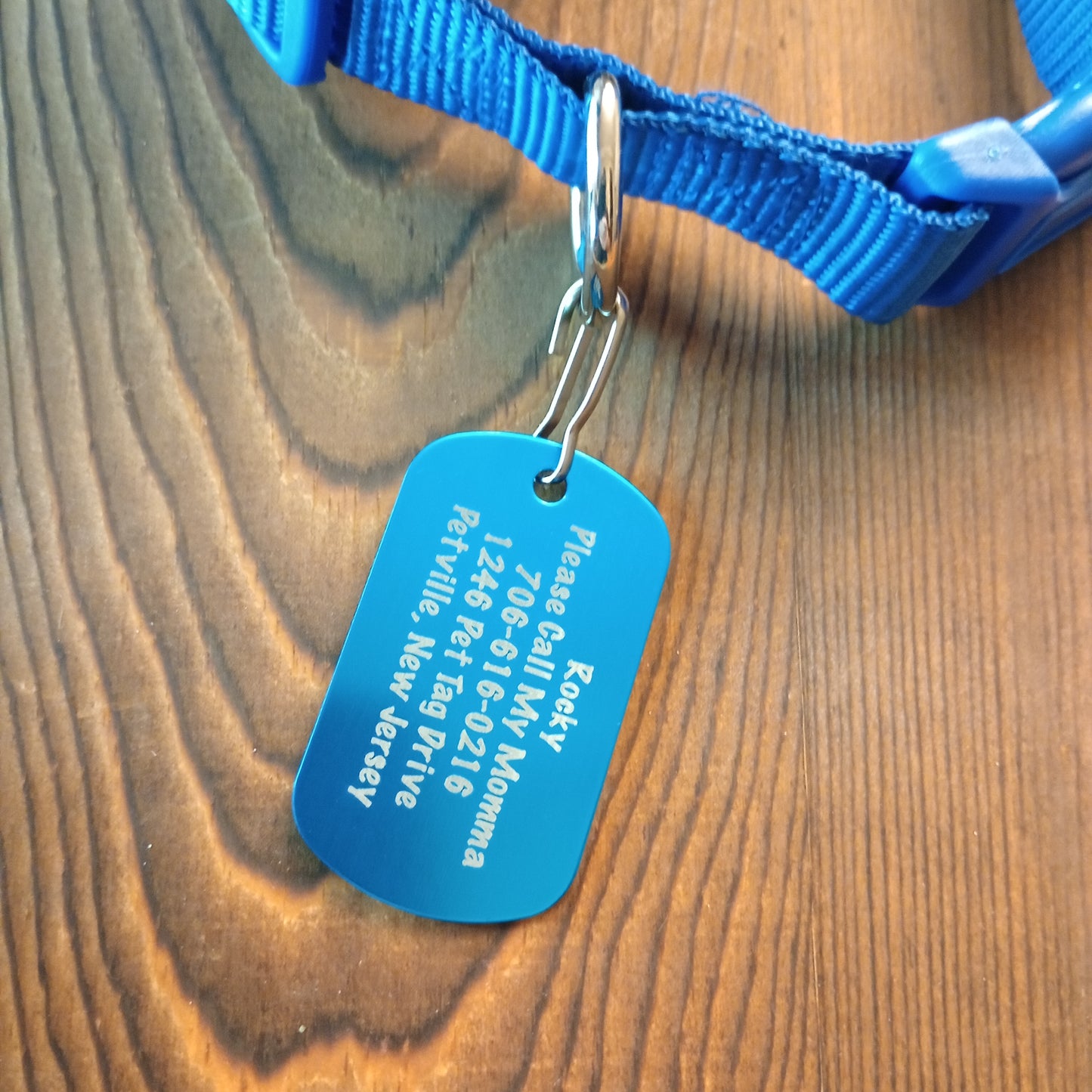 Light Blue Military Style Pet Tag