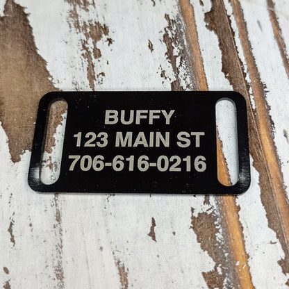 Black Slide-On Pet Tag.