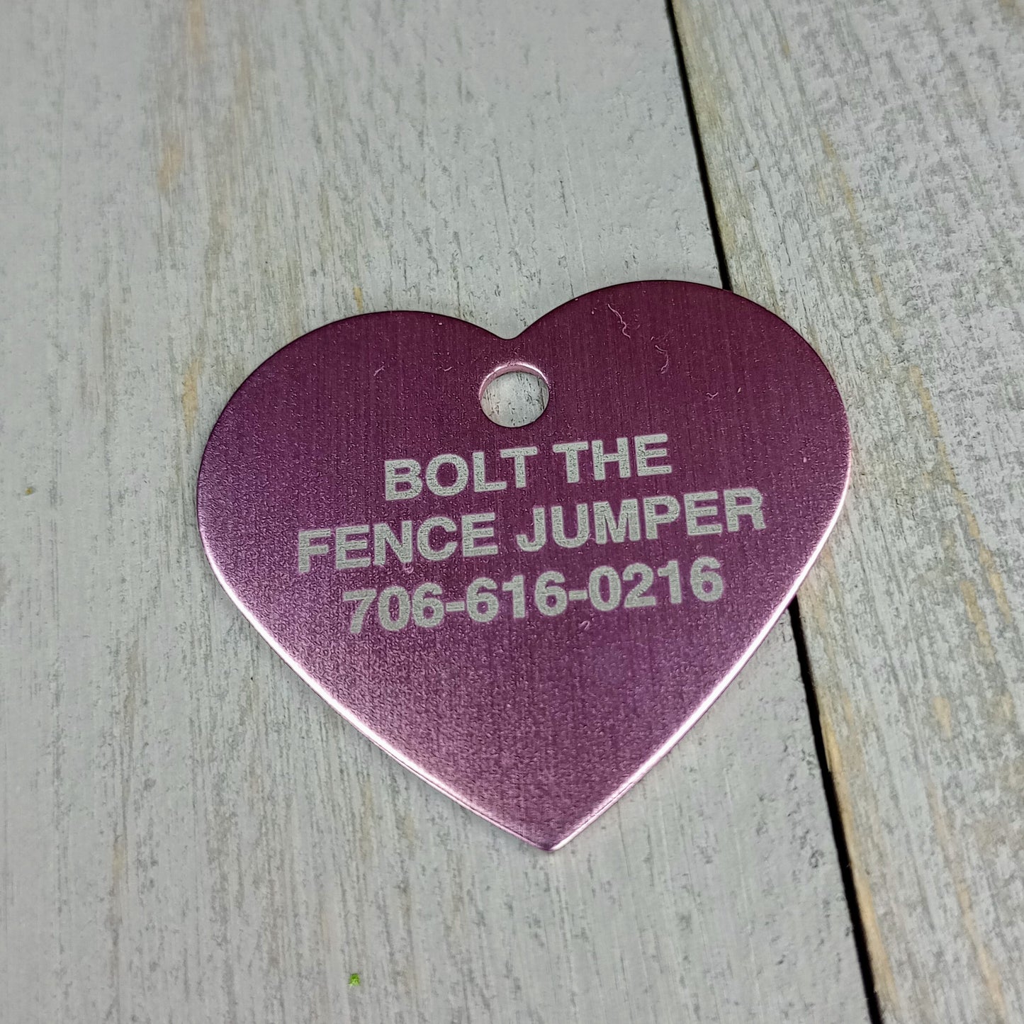 Light Pink Heart Shaped Pet Tag.