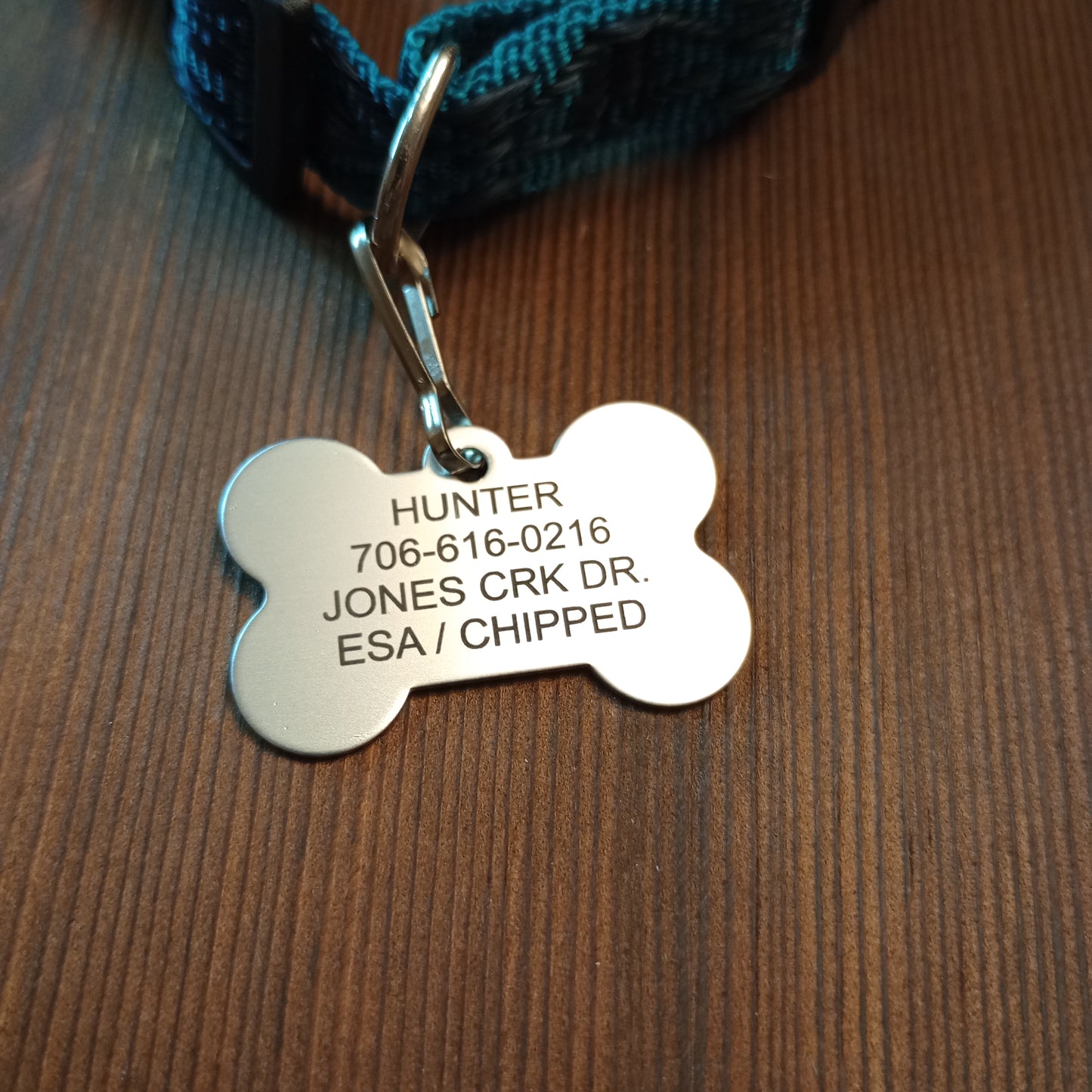 Silver Colored Bone Shaped Pet Tag