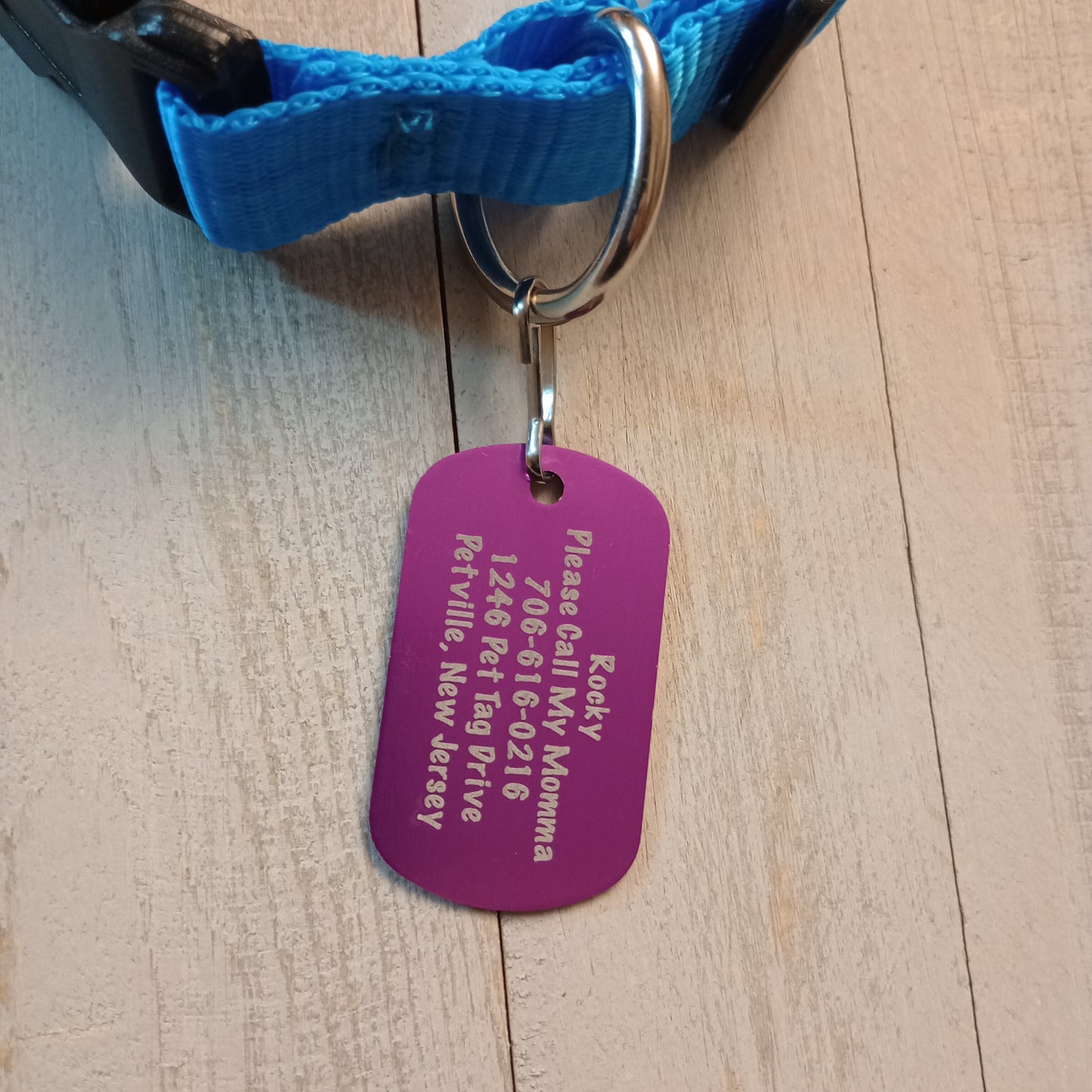 Purple Military Style Pet Tag